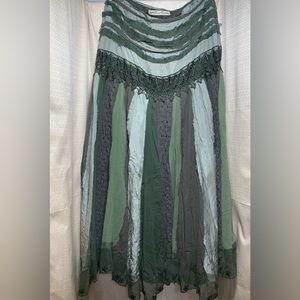 Miss Me Green Long Flow Skirt size XL